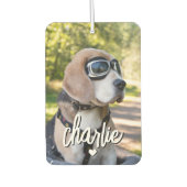 Custom Dog Photo Cool Pet Name Luchtverfrisser (Voorkant)
