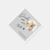 Custom Dog Photo Drinks on Me Fun Wedding Servet (Hoek)