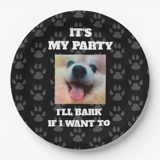 Custom Dog Photo Funny Birthday Party Paper Bord (Voorkant)