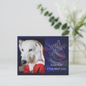 Custom Dog Photo Funny Holiday Postcard Feestdagenkaart (Staand voorkant)