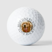 Custom Dog Photo Golf Ball – Best Dad By Par Golfballen (Voorkant)