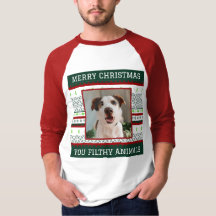Custom Dog Photo Lelijke Kerst Shirt Funny
