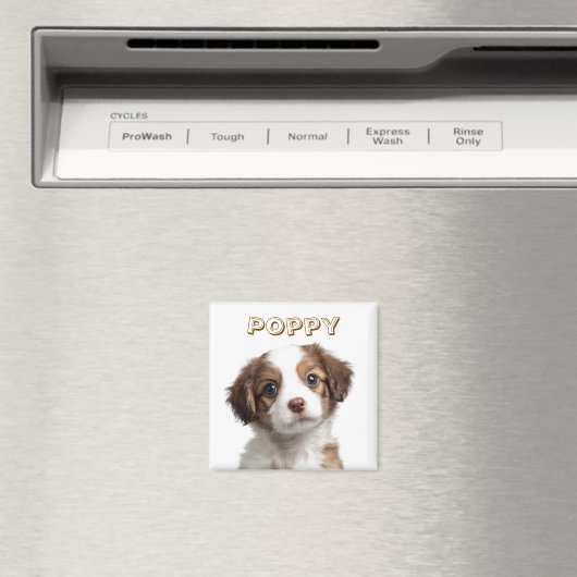 Custom Dog Photo Magnet - Persoonlijke naam (Insitu (Vaatwasser))