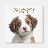 Custom Dog Photo Magnet - Persoonlijke naam (Voorkant)