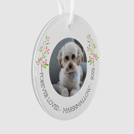 Custom Dog Photo Memorial Christmas Gift Ornament (voorkant)