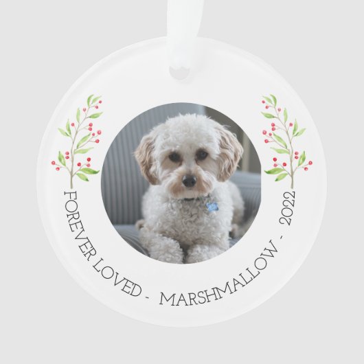 Custom Dog Photo Memorial Christmas Gift Ornament (voorkant)