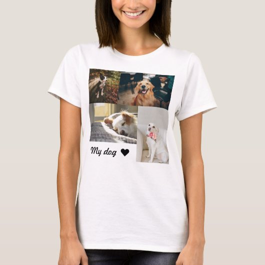Custom Dog Photo Memorial Photo T-Shirt (Voorkant)