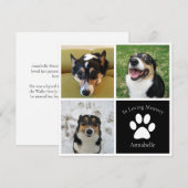 Custom Dog Photo Memorial Service Pet Funeral Kaar (Voorkant / Achterkant)