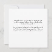 Custom Dog Photo Memorial Service Pet Funeral Kaar (Achterkant)