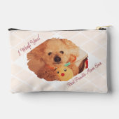 Custom Dog Photo Milk Beige Poodle Mom Gift Pouch Etui (Achterkant)