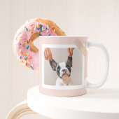 Custom Dog Photo Mok met Pastel Roze Lijst | Schat