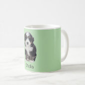 Custom Dog Photo Mok – Pastel Groen met Pet Naam (Voorkant rechts)