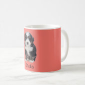 Custom Dog Photo Mok – Sunset Coral met Pet Name (Voorkant rechts)