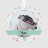 Custom Dog Photo Ornament (achterkant)