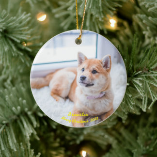 Custom Dog Photo Ornament, Unique Photo Christmas Keramisch Ornament