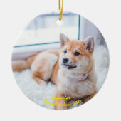 Custom Dog Photo Ornament, Unique Photo Christmas Keramisch Ornament (Voorkant)