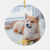 Custom Dog Photo Ornament, Unique Photo Christmas Keramisch Ornament (Achterkant)