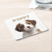 Custom Dog Photo Paper Onderzetter - Persoonlijke  (Schuin)