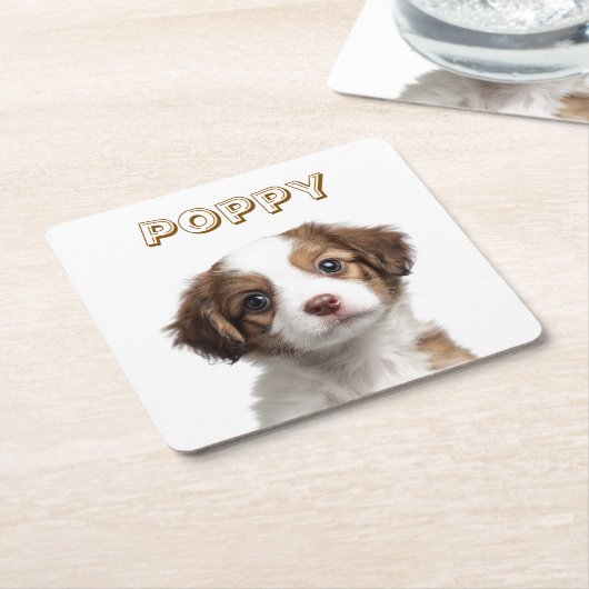 Custom Dog Photo Paper Onderzetter - Persoonlijke (Schuin)