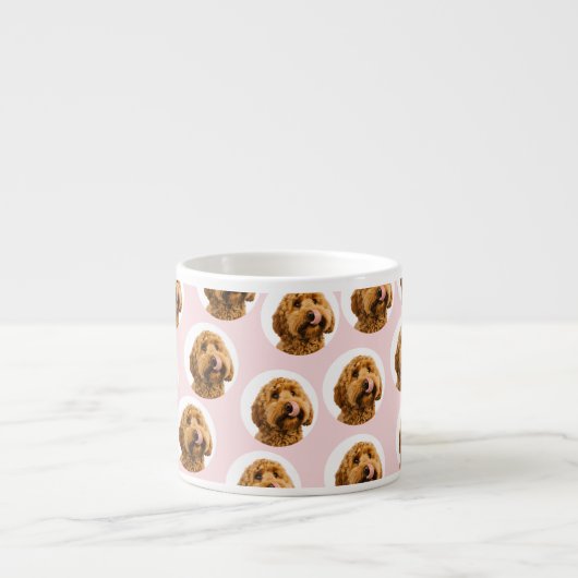Custom Dog Photo Pattern– Cute Valentine Pet  Espresso Kop (Voorkant)