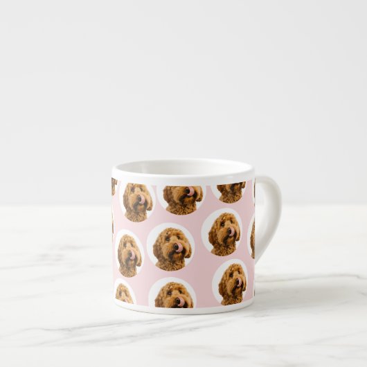 Custom Dog Photo Pattern– Cute Valentine Pet  Espresso Kop (Voorkant rechts)