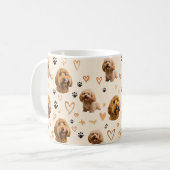 Custom Dog Photo Pattern  Koffiemok (Voorkant links)