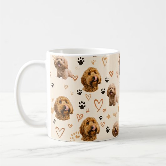 Custom Dog Photo Pattern  Koffiemok (Links)