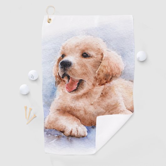 Custom Dog Photo Pet Cute Golfer Golfhanddoek (Insitu)