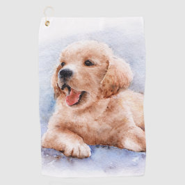 Custom Dog Photo Pet Cute Golfer Golfhanddoek