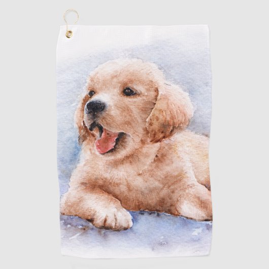 Custom Dog Photo Pet Cute Golfer Golfhanddoek (Voorkant)