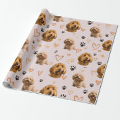 Custom Dog Photo Pink – Valentine’s Day  Cadeaupapier (Uitgerold)