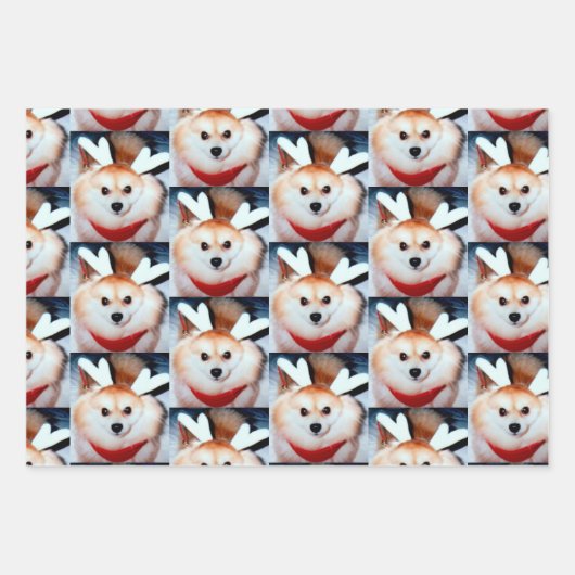 Custom Dog Photo Pomeranian Inpakpapier Vel (Voorkant)
