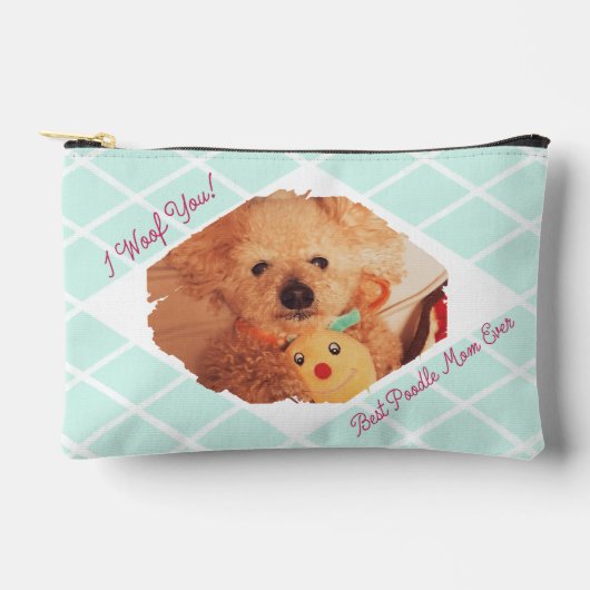 Custom Dog Photo Pouch | Best Poodle Mom Ever Gift Etui (Voorkant)