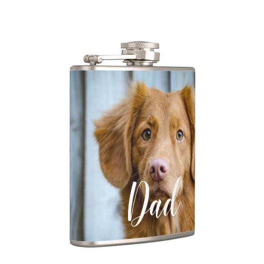 Custom Dog Photo - Schattige Dog Dad Flask Heupfles (Rechts)