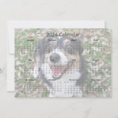 Custom Dog Photo Schattige Pet 2024 Kalender Kaart (Voorkant)