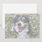 Custom Dog Photo Schattige Pet 2024 Kalender Kaart (Voorkant / Achterkant)