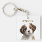 Custom Dog Photo Sleutelhanger - Persoonlijke naam (voorkant)