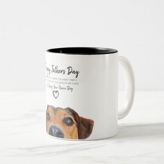 Custom Dog Photo Vaderdag Mok van Rescue Dog (Voorkant rechts)