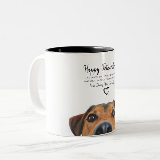 Custom Dog Photo Vaderdag Mok van Rescue Dog (Voorkant links)