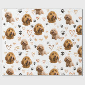 Custom Dog Photo  Valentine Pet Lover Cadeaupapier (Vlak)