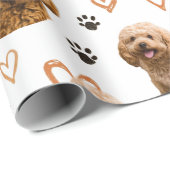 Custom Dog Photo  Valentine Pet Lover Cadeaupapier (Rol Hoek)