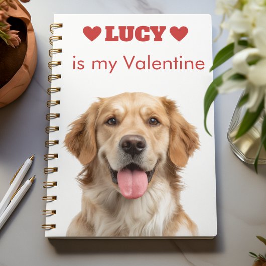Custom Dog Photo Valentine's Day Notebook Notitieboek