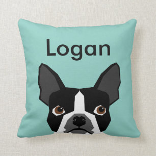 Custom Dog Pillow Boston Terrier  Pet Kussen