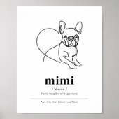 Custom Dog Portrait French Bulldog Line Art Poster (Voorkant)