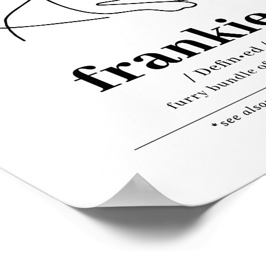 Custom Dog Portrait French Bulldog Line Art Poster (Hoek)