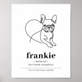 Custom Dog Portrait French Bulldog Line Art Poster (Voorkant)
