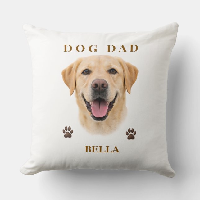 Custom Dog Portrait Gift for Him | Personalized Kussen (Voorkant)