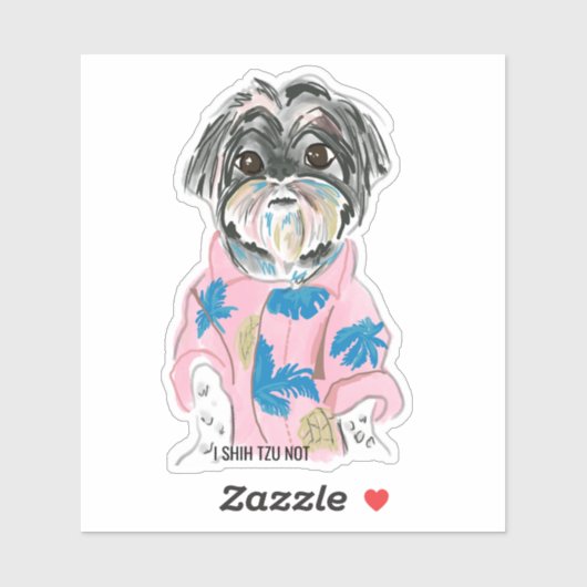CUSTOM DOG SHIHTZU VOEG UW EIGEN STICKER (Vel)