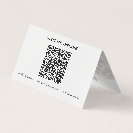 Custom Dog Trainer QR Code Gevouwen Visitekaartje (Achterkant)