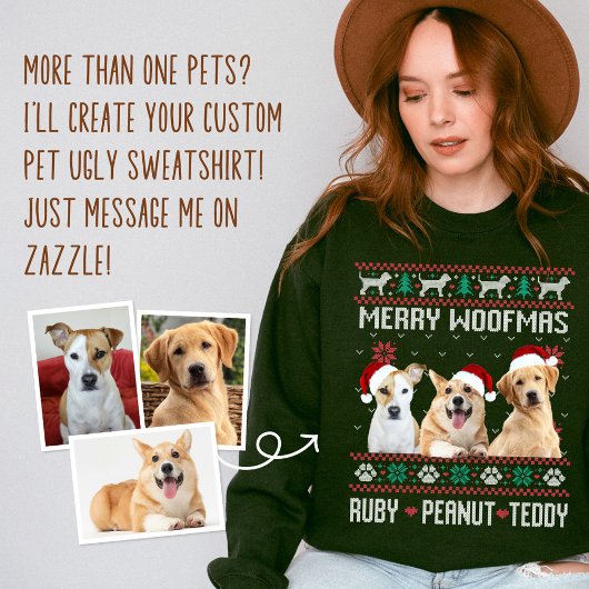 Custom Dog Ugly Christmas Sweatshirt with Photo